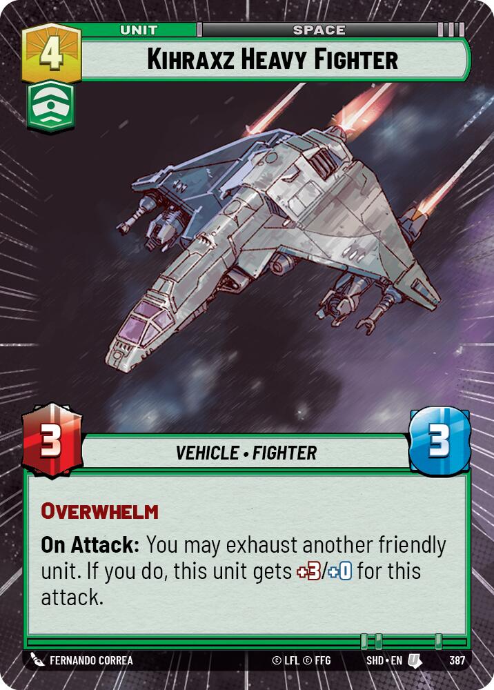 Kihraxz Heavy Fighter (387) (Hyperspace) (387) [Shadows of the Galaxy] | Deep Dive Games St. Marys