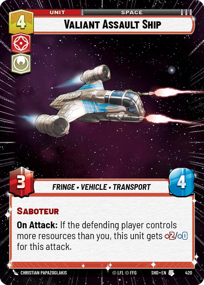 Valiant Assault Ship (420) (Hyperspace) (420) [Shadows of the Galaxy] | Deep Dive Games St. Marys