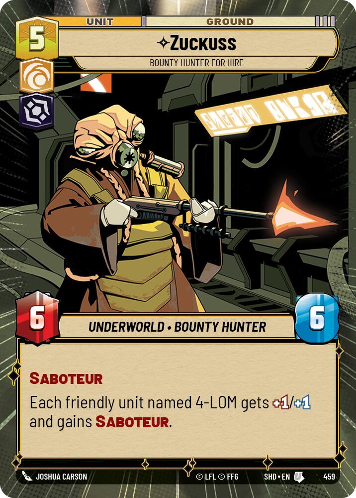 Zuckuss - Bounty Hunter for Hire (459) (Hyperspace) (459) [Shadows of the Galaxy] | Deep Dive Games St. Marys
