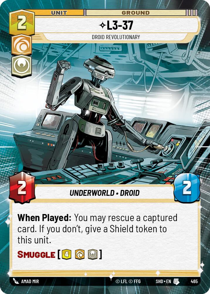 L3-37 - Droid Revolutionary (465) (Hyperspace) (465) [Shadows of the Galaxy] | Deep Dive Games St. Marys