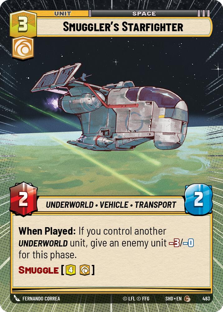 Smuggler's Starfighter (483) (Hyperspace) (483) [Shadows of the Galaxy] | Deep Dive Games St. Marys