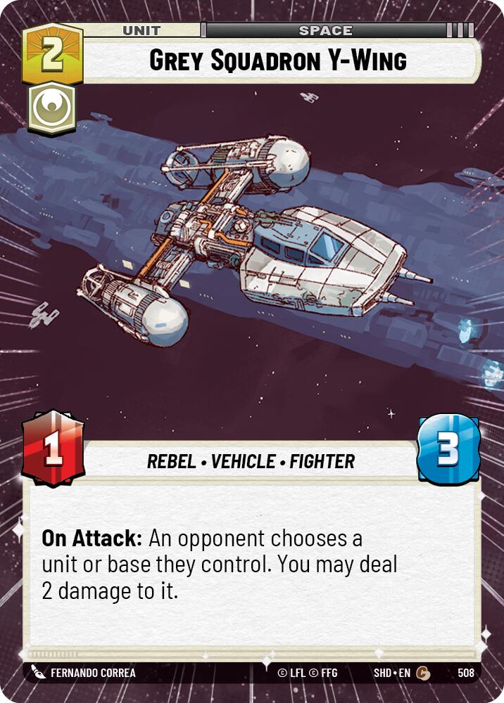 Grey Squadron Y-Wing (508) (Hyperspace) (508) [Shadows of the Galaxy] | Deep Dive Games St. Marys