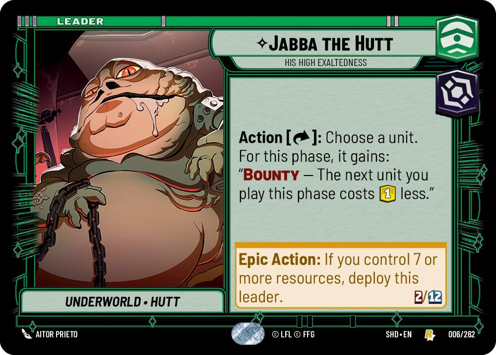 Jabba the Hutt - His High Exaltedness (006/262) (006/262) [Shadows of the Galaxy] | Deep Dive Games St. Marys