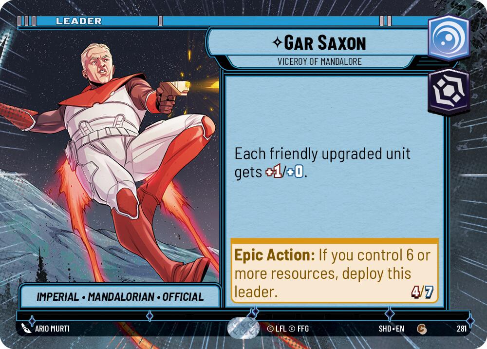Gar Saxon - Viceroy of Mandalore (281) (Hyperspace) (281) [Shadows of the Galaxy] | Deep Dive Games St. Marys