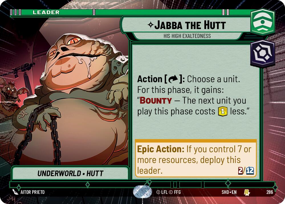 Jabba the Hutt - His High Exaltedness (286) (Hyperspace) (286) [Shadows of the Galaxy] | Deep Dive Games St. Marys