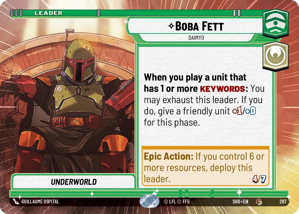 Boba Fett - Daimyo (287) (Hyperspace) (287) [Shadows of the Galaxy] | Deep Dive Games St. Marys