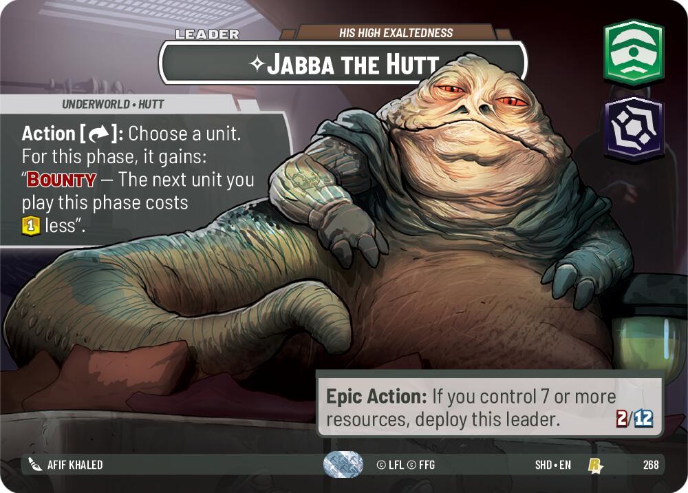 Jabba the Hutt - His High Exaltedness (268) (Showcase) (268) [Shadows of the Galaxy] | Deep Dive Games St. Marys