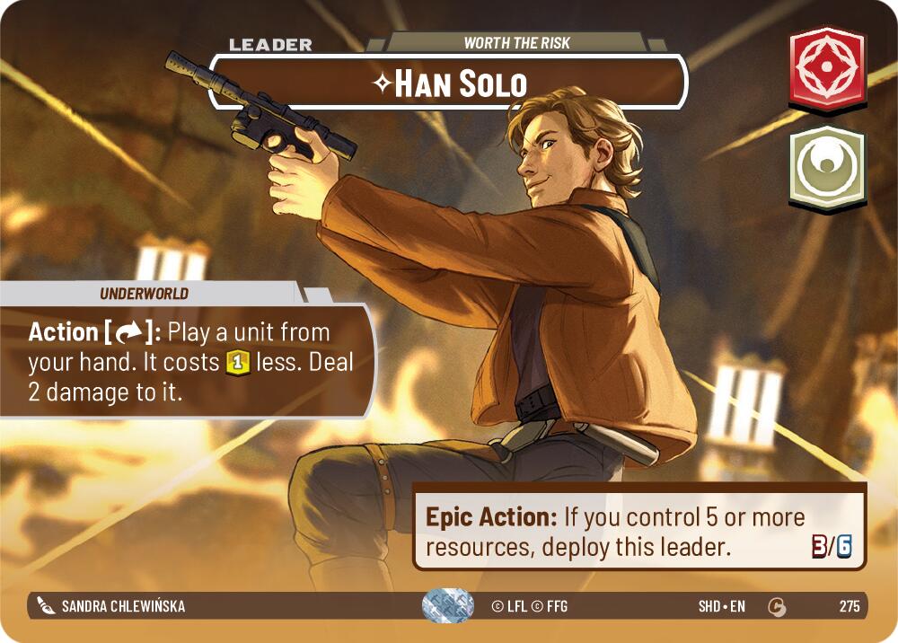 Han Solo - Worth the Risk (275) (Showcase) (275) [Shadows of the Galaxy] | Deep Dive Games St. Marys