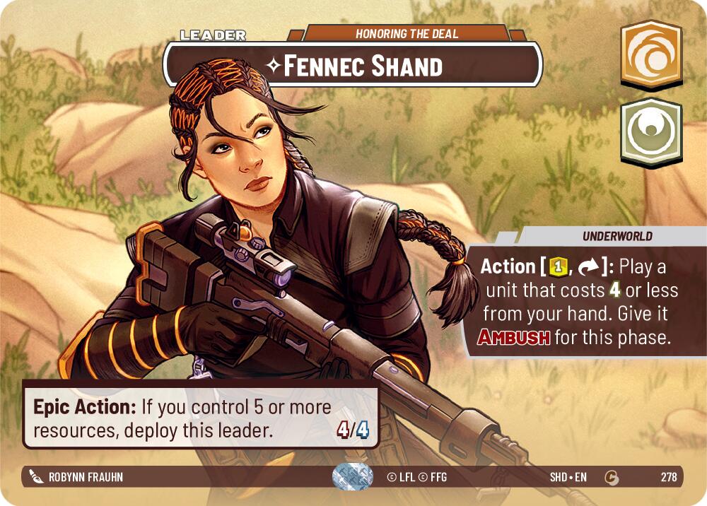 Fennec Shand - Honoring the Deal (278) (Showcase) (278) [Shadows of the Galaxy] | Deep Dive Games St. Marys