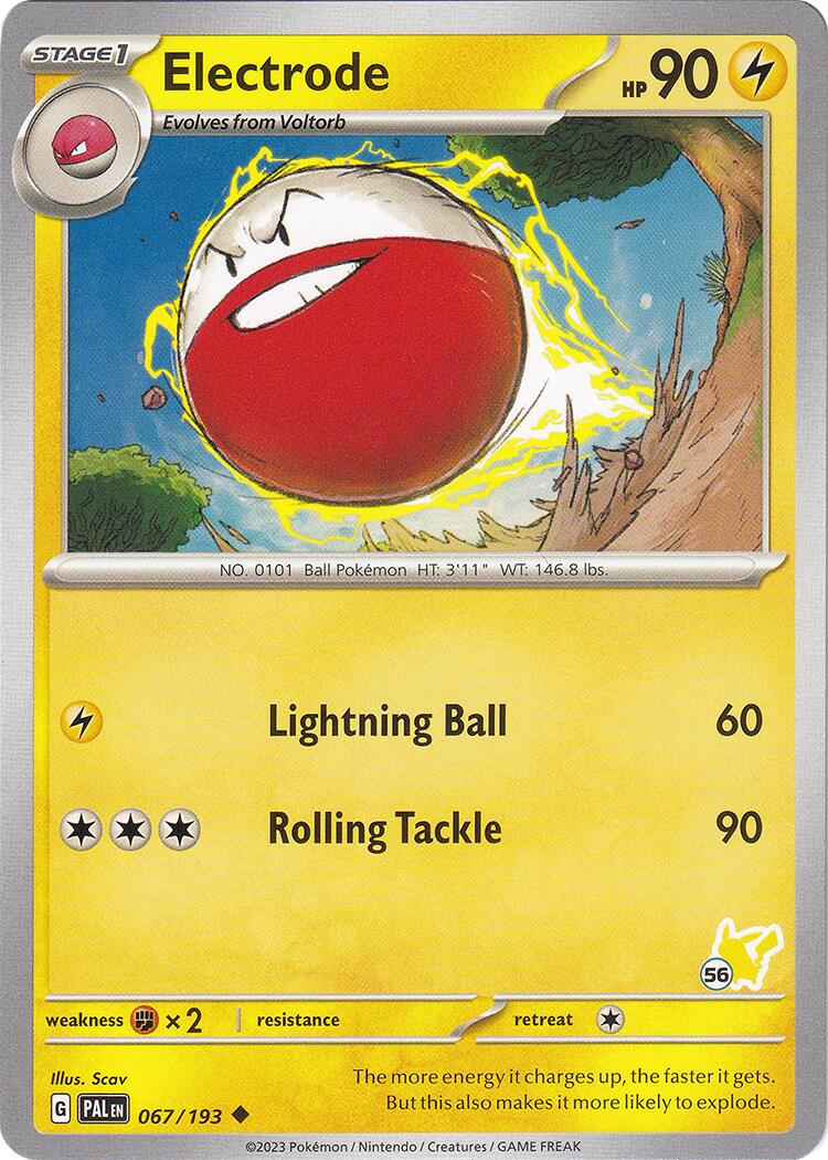 Electrode (067/193) (Pikachu Stamp #56) [Battle Academy 2024] | Deep Dive Games St. Marys