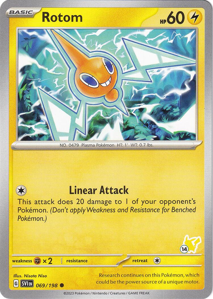 Rotom (069/198) (Pikachu Stamp #14) [Battle Academy 2024] | Deep Dive Games St. Marys