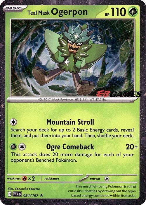 Teal Mask Ogerpon (024/167) (Cosmos Holo) (EB Games Exclusive) [Scarlet & Violet: Twilight Masquerade] | Deep Dive Games St. Marys
