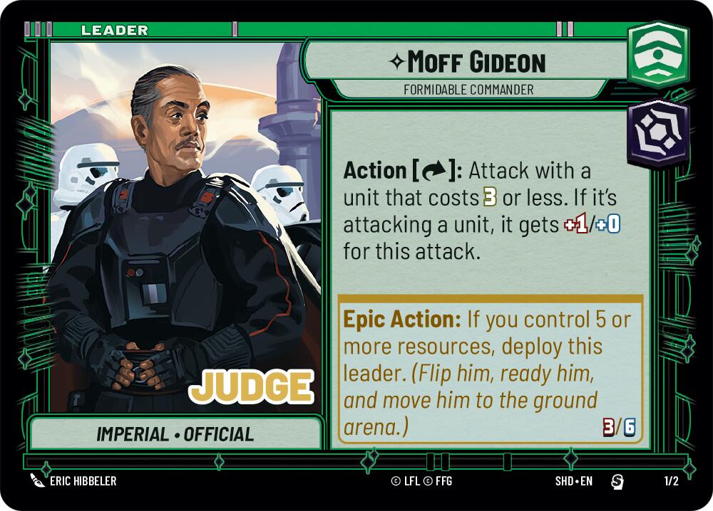 Moff Gideon - Formidable Commander (1/2) (Judge Promo) (1/2) [Shadows of the Galaxy Promos] | Deep Dive Games St. Marys