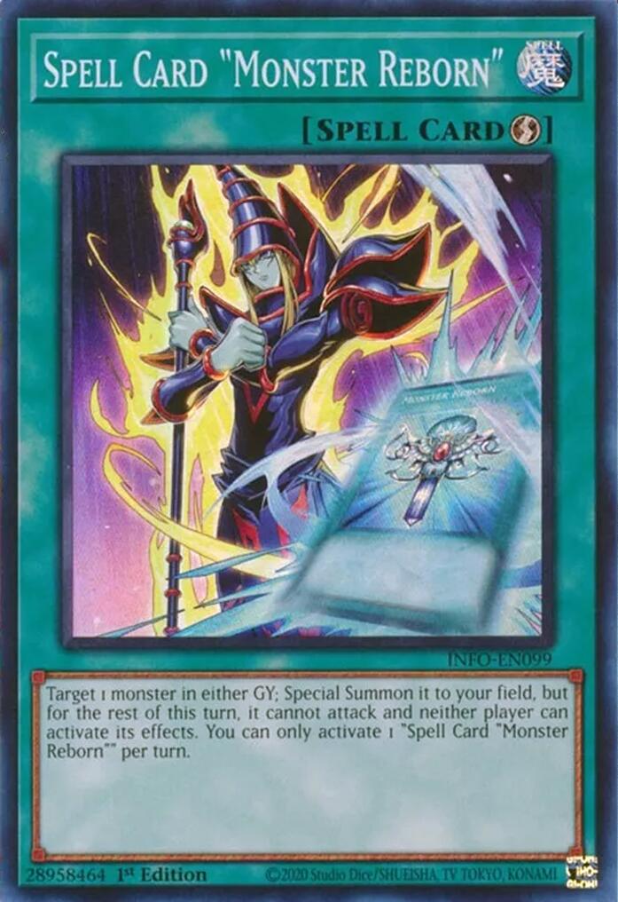 Spell Card "Monster Reborn" [INFO-EN099] Super Rare | Deep Dive Games St. Marys