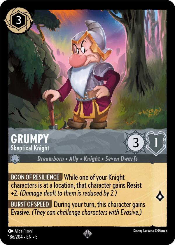 Grumpy - Skeptical Knight (186/204) [Shimmering Skies] | Deep Dive Games St. Marys