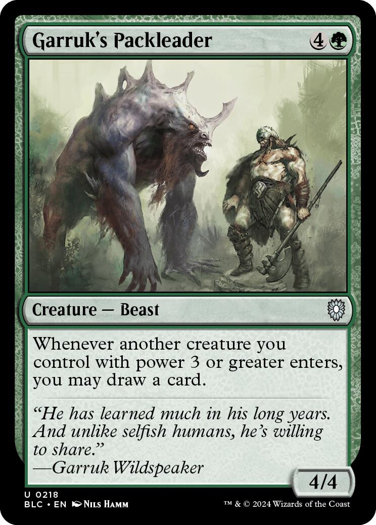 Garruk's Packleader [Bloomburrow Commander] | Deep Dive Games St. Marys