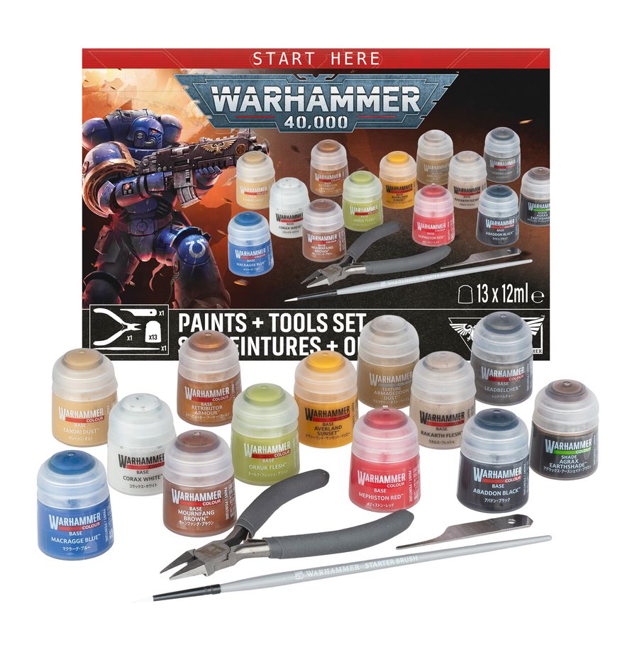 Warhammer 40k Paints + Tools Set | Deep Dive Games St. Marys