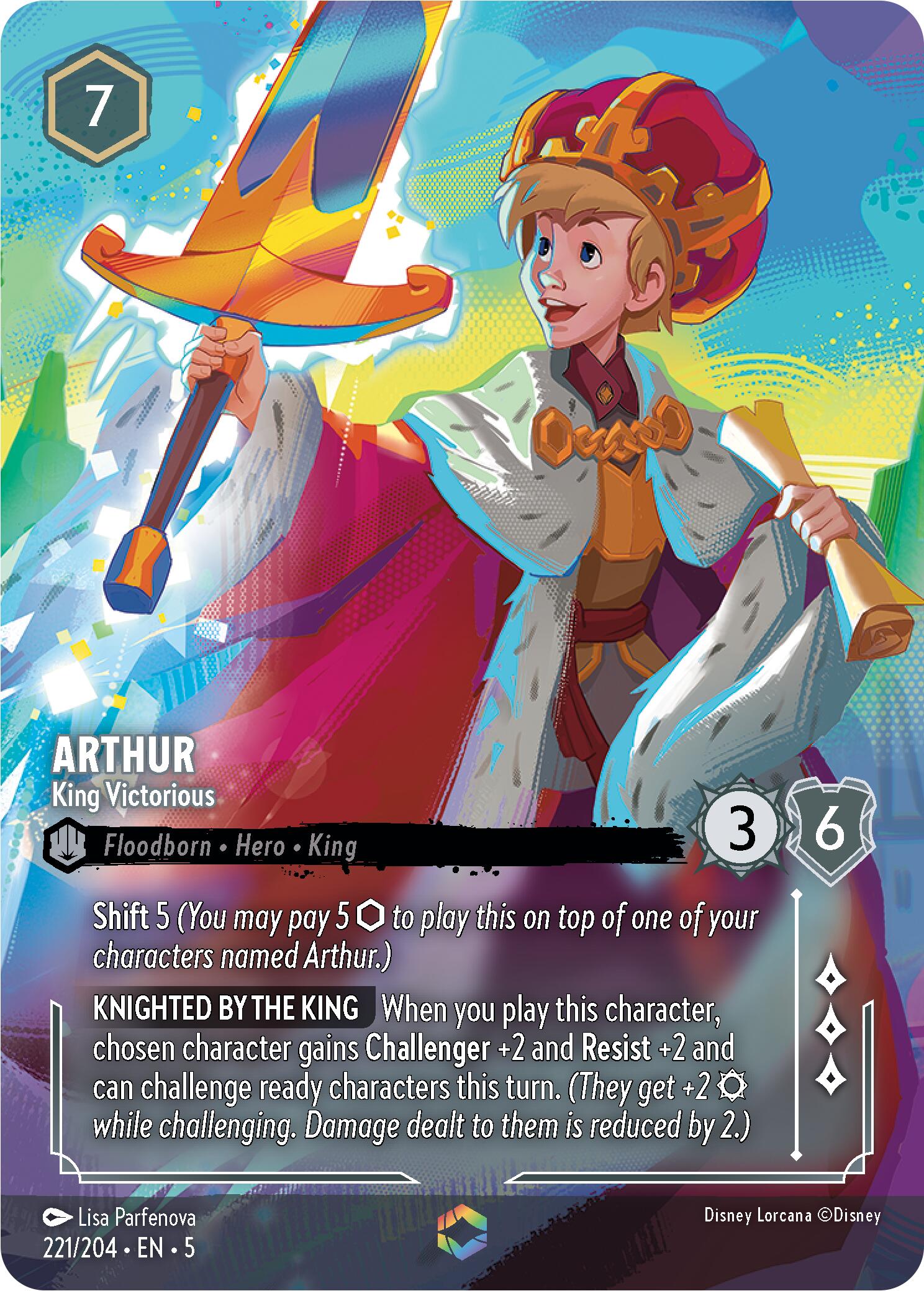 Arthur - King Victorious (Enchanted) (221/204) [Shimmering Skies] | Deep Dive Games St. Marys