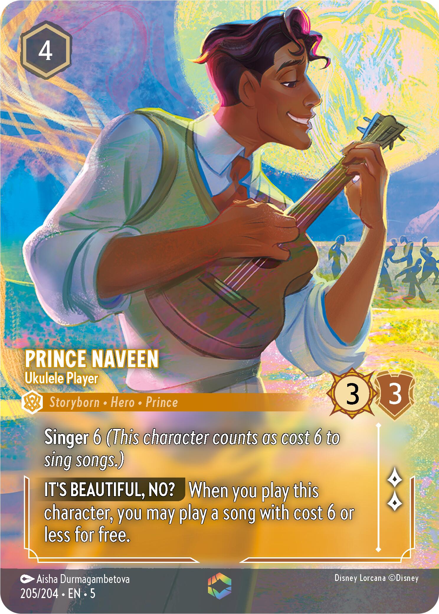 Prince Naveen - Ukulele Player (Enchanted) (205/204) [Shimmering Skies] | Deep Dive Games St. Marys