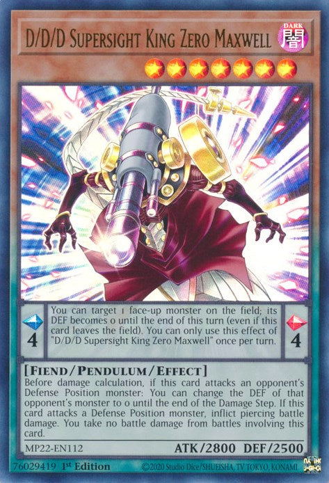 D/D/D Supersight King Zero Maxwell [MP22-EN112] Ultra Rare | Deep Dive Games St. Marys