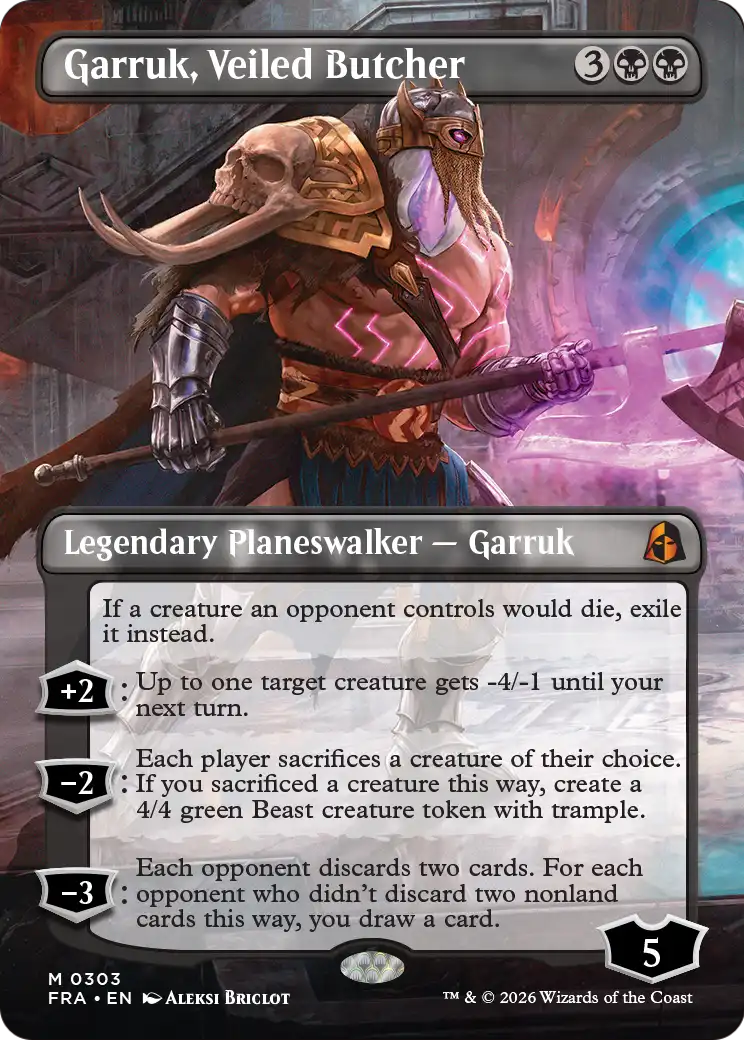 Garruk, Veiled Butcher (Borderless) [Reality Fracture] | Deep Dive Games St. Marys