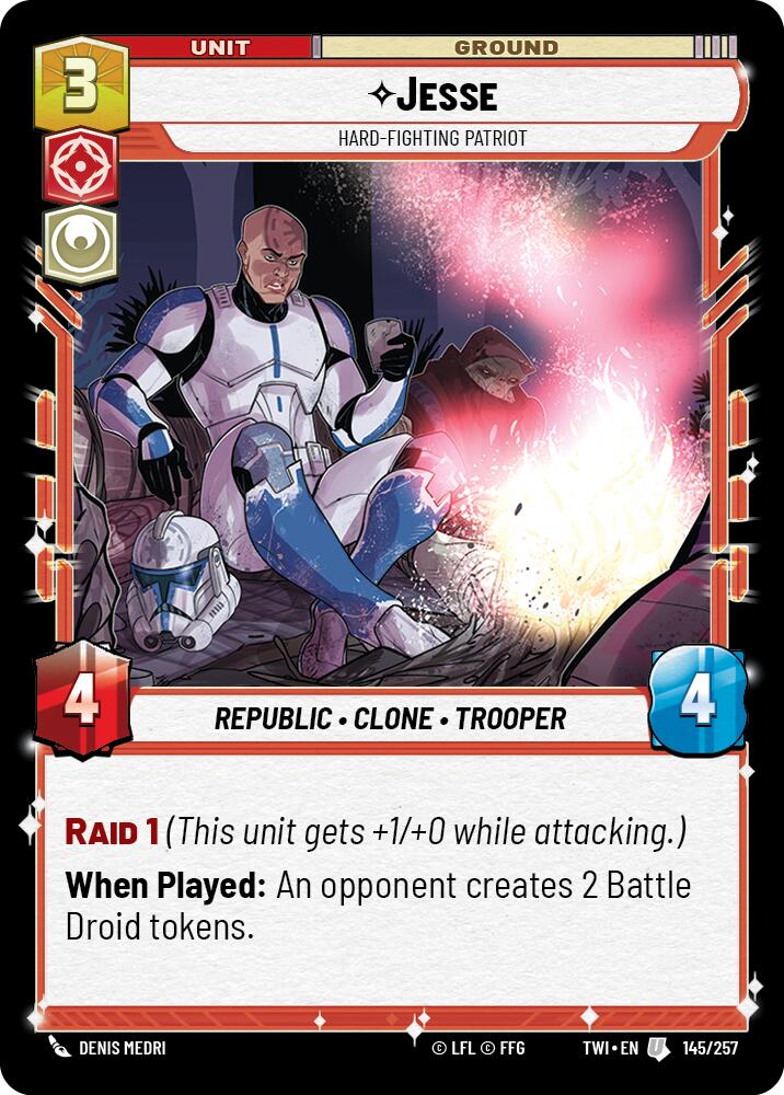 Jesse - Hard-Fighting Patriot (145/257) (145/257) [Twilight of the Republic] | Deep Dive Games St. Marys