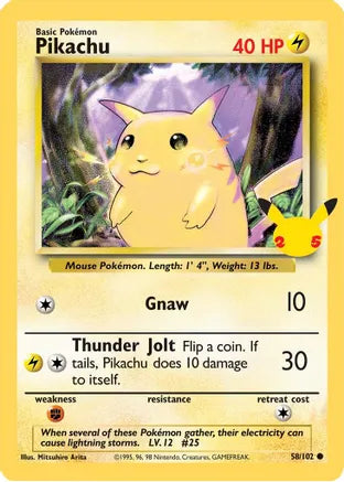 Pikachu (58/102) (25th Anniversary) (Jumbo Card) [Celebrations: 25th Anniversary] | Deep Dive Games St. Marys