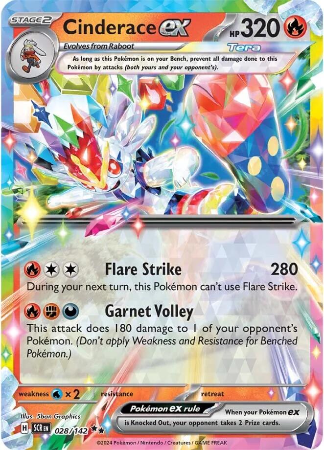Cinderace ex (028/142) [Scarlet & Violet: Stellar Crown] | Deep Dive Games St. Marys