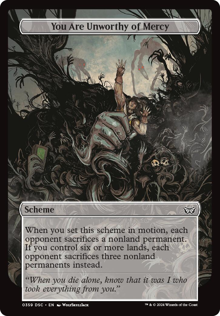You Are Unworthy of Mercy (Full Art) [Duskmourn: Archenemy] | Deep Dive Games St. Marys