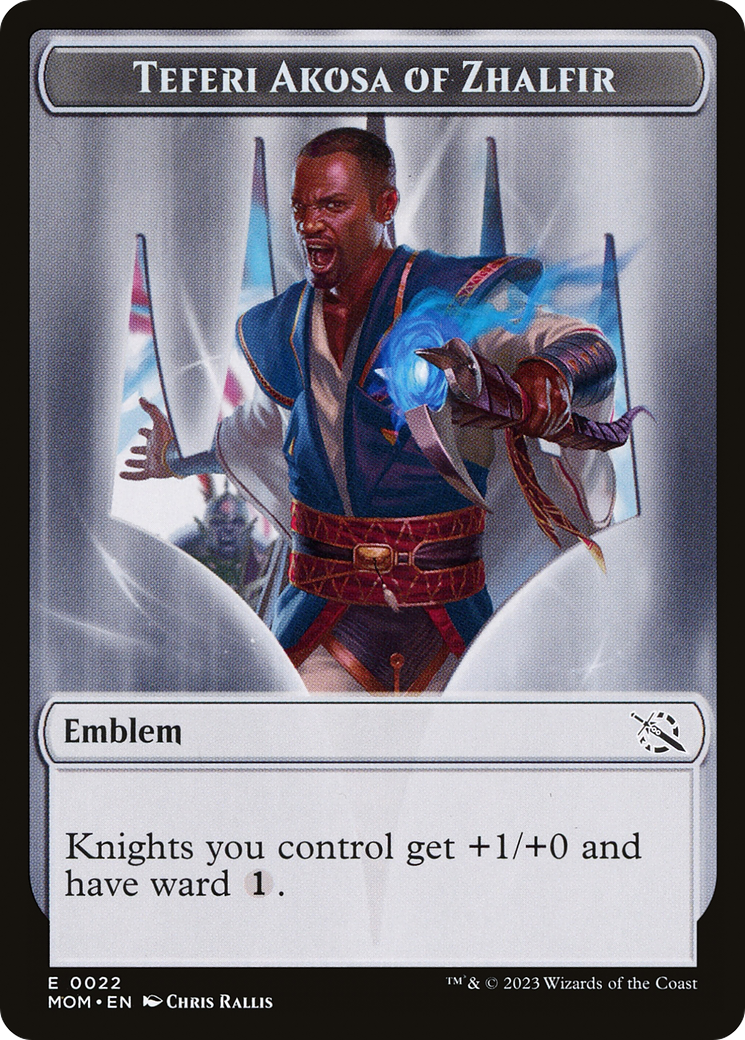 Treasure (20) // Teferi Akosa of Zhalfir Emblem Double-Sided Token [March of the Machine Tokens] | Deep Dive Games St. Marys
