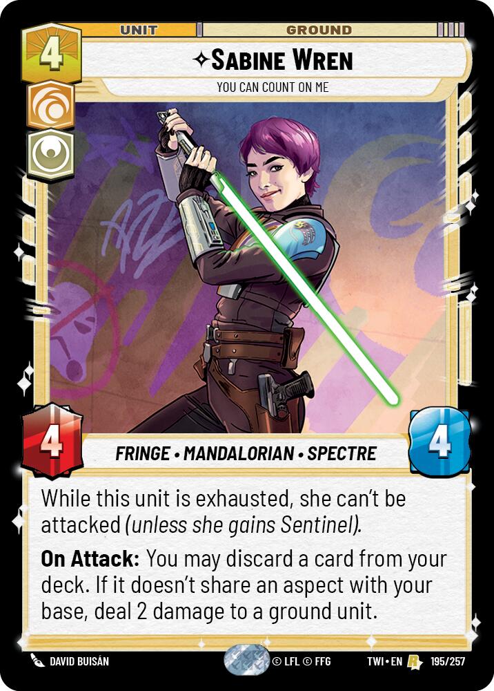 Sabine Wren - You Can Count On Me (195/257) (195/257) [Twilight of the Republic] | Deep Dive Games St. Marys