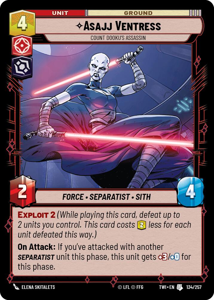 Asajj Ventress - Count Dooku's Assassin (134/257) (134/257) [Twilight of the Republic] | Deep Dive Games St. Marys