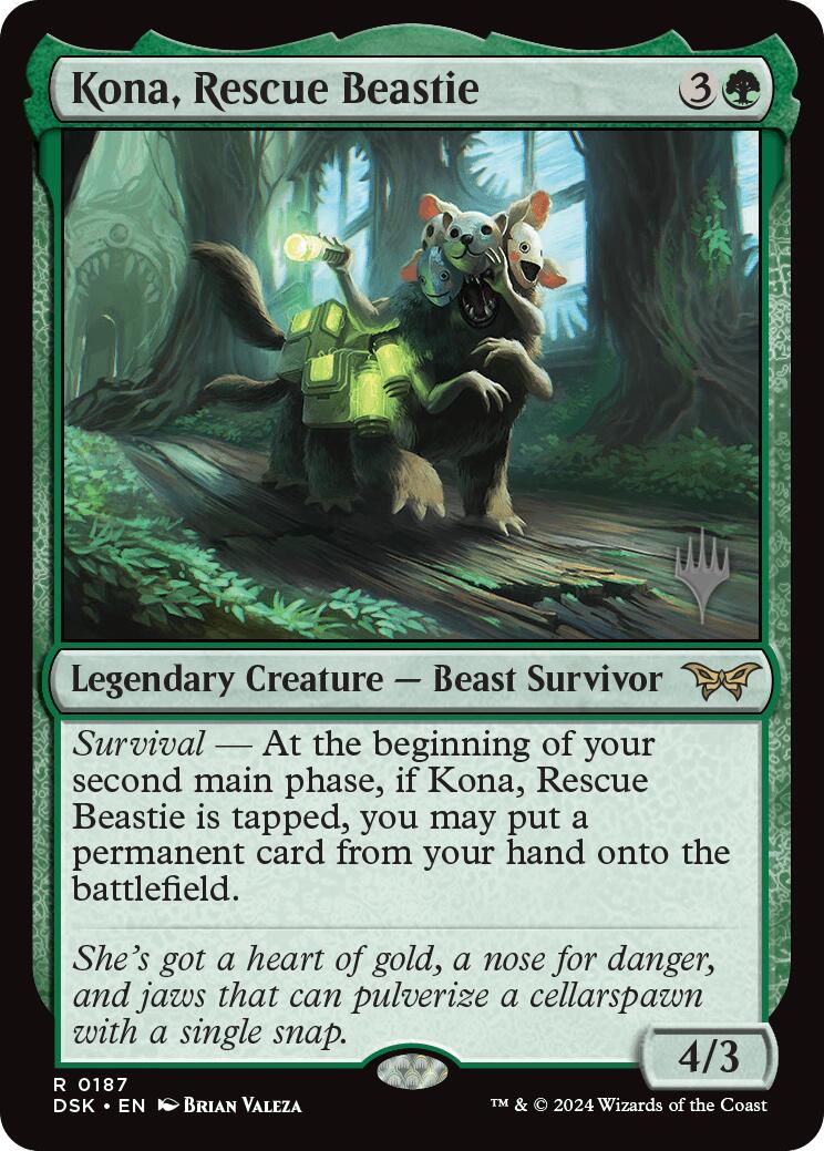 Kona, Rescue Beastie (0187) (Promo Pack) [Duskmourn: House of Horror Promos] | Deep Dive Games St. Marys
