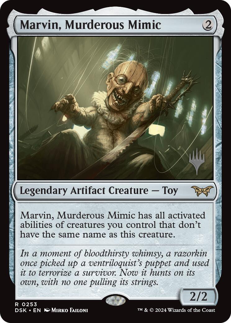 Marvin, Murderous Mimic (Promo Pack) [Duskmourn: House of Horror Promos] | Deep Dive Games St. Marys