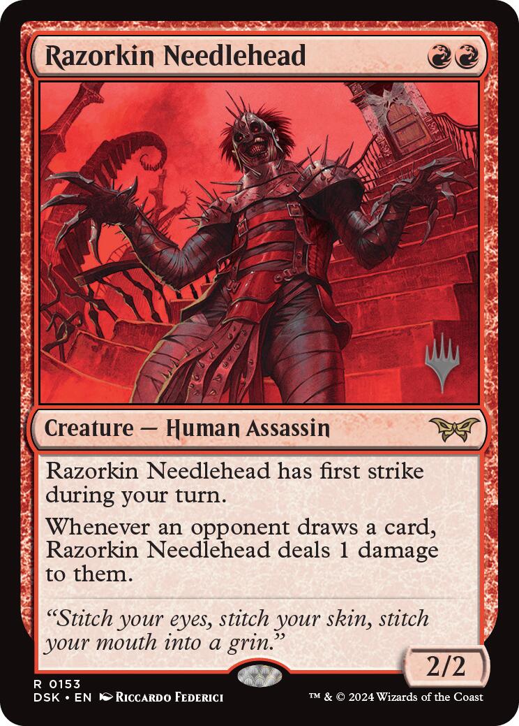 Razorkin Needlehead (Promo Pack) [Duskmourn: House of Horror Promos] | Deep Dive Games St. Marys