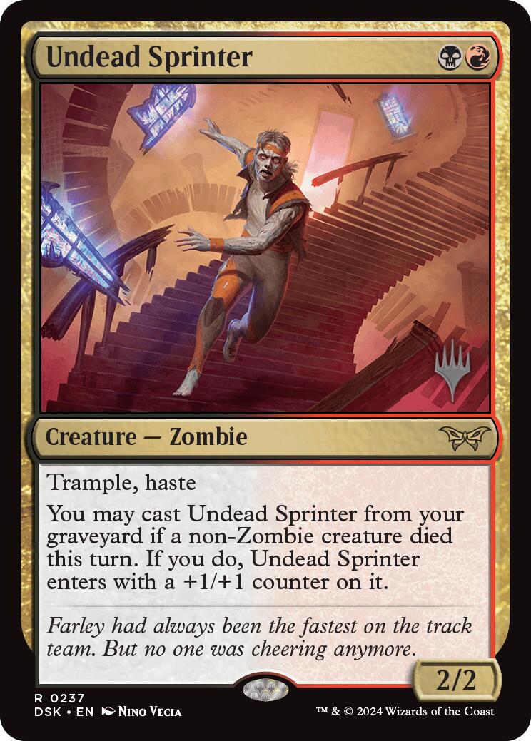 Undead Sprinter (Promo Pack) [Duskmourn: House of Horror Promos] | Deep Dive Games St. Marys