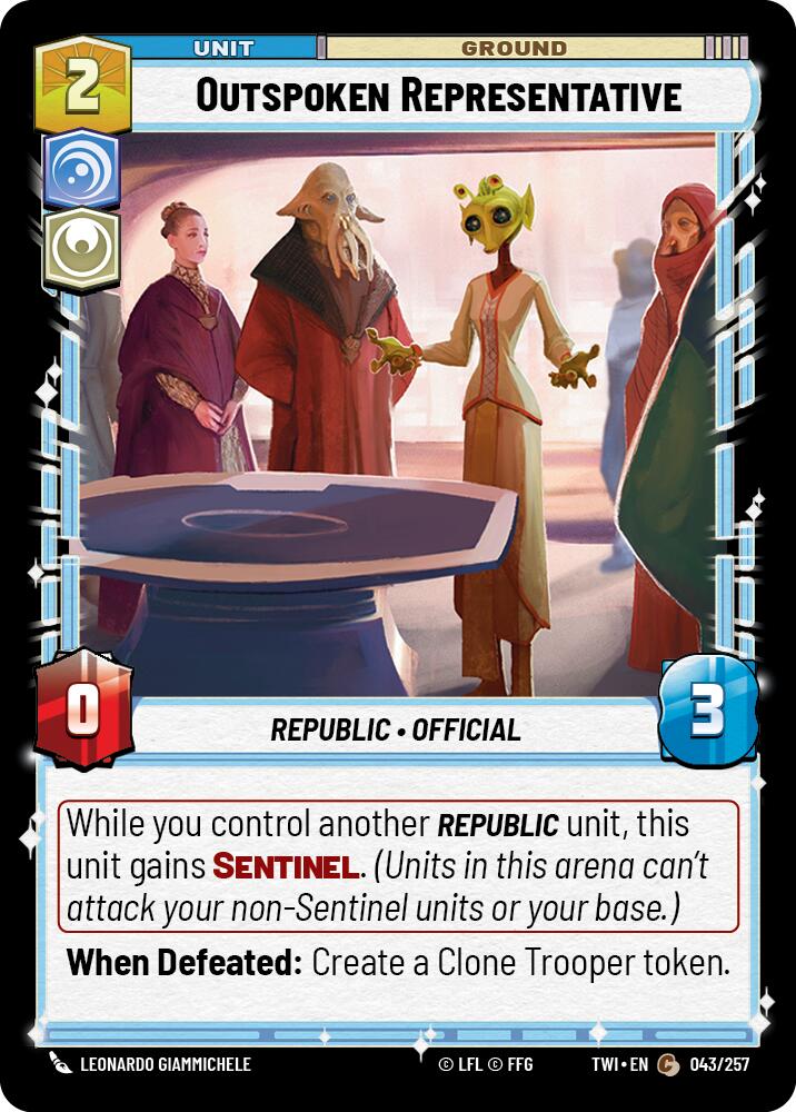 Outspoken Representative (043/257) (043/257) [Twilight of the Republic] | Deep Dive Games St. Marys