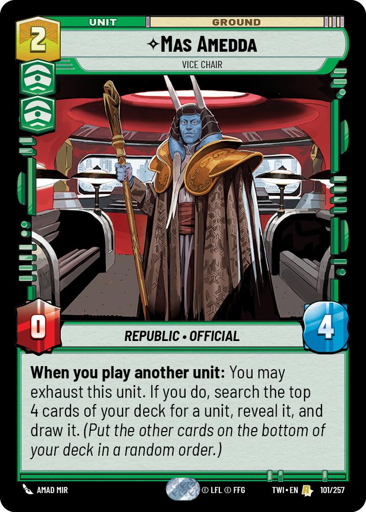 Mas Amedda - Vice Chair (101/257) (101/257) [Twilight of the Republic] | Deep Dive Games St. Marys