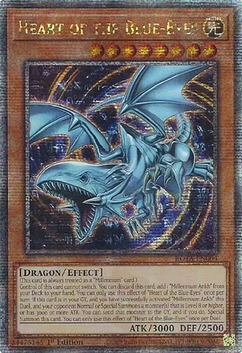 Heart of the Blue-Eyes (Quarter Century Secret Rare) [ROTA-EN004] Quarter Century Secret Rare | Deep Dive Games St. Marys