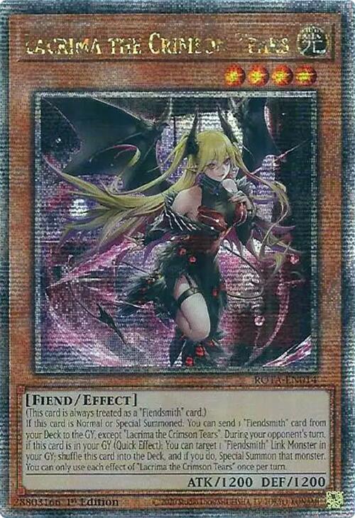 Lacrima the Crimson Tears (Quarter Century Secret Rare) [ROTA-EN014] Quarter Century Secret Rare | Deep Dive Games St. Marys