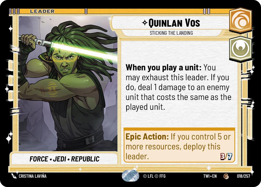 Quinlan Vos - Sticking the Landing (018/257) (018/257) [Twilight of the Republic] | Deep Dive Games St. Marys