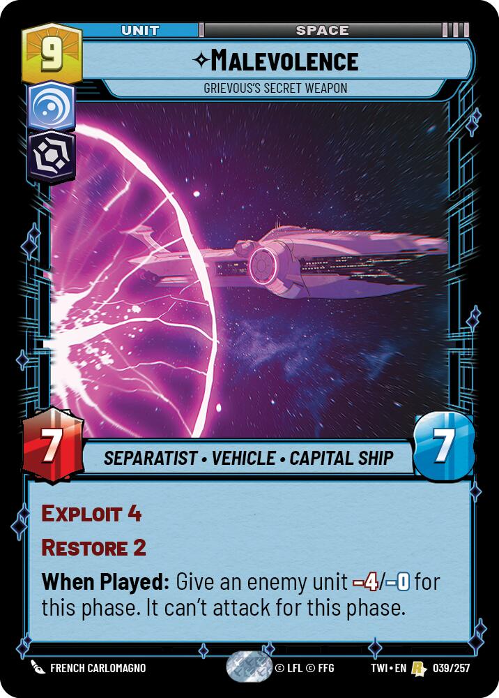 Malevolence - Grievous's Secret Weapon (039/257) (039/257) [Twilight of the Republic] | Deep Dive Games St. Marys