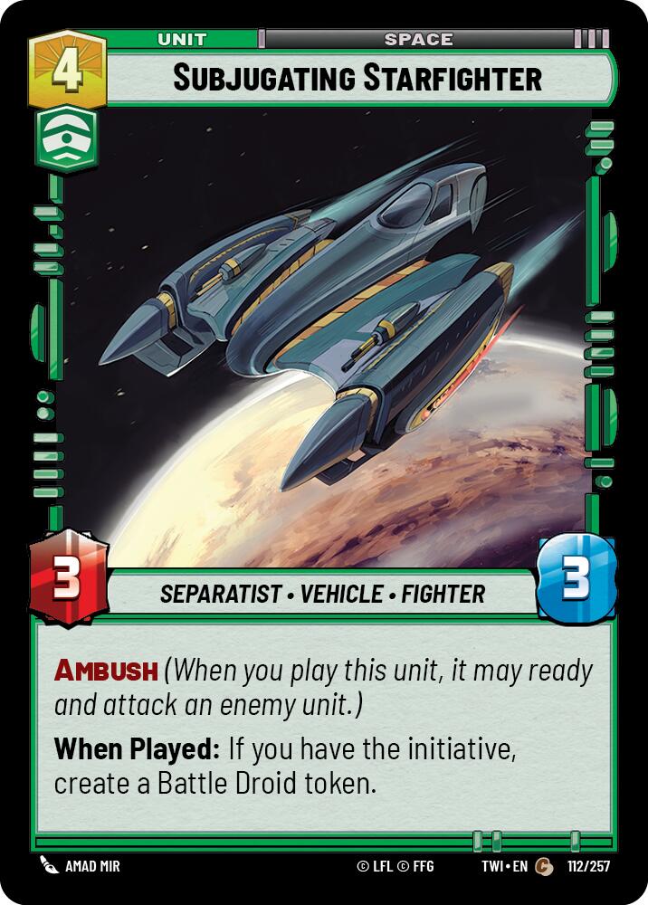 Subjugating Starfighter (112/257) (112/257) [Twilight of the Republic] | Deep Dive Games St. Marys