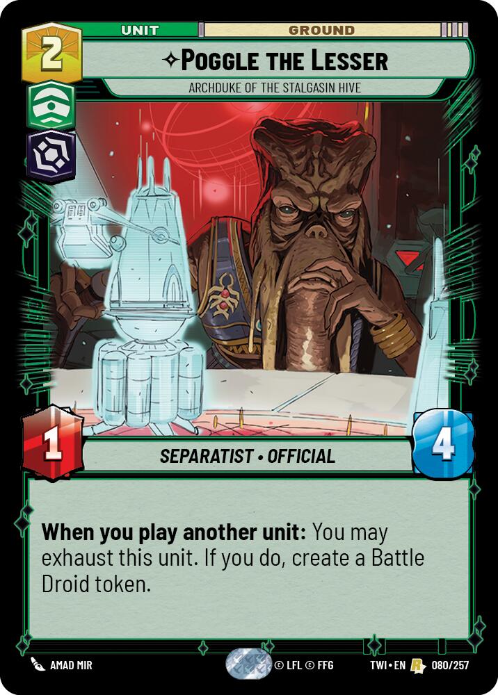 Poggle the Lesser - Archduke of the Stalgasin Hive (080/257) (080/257) [Twilight of the Republic] | Deep Dive Games St. Marys