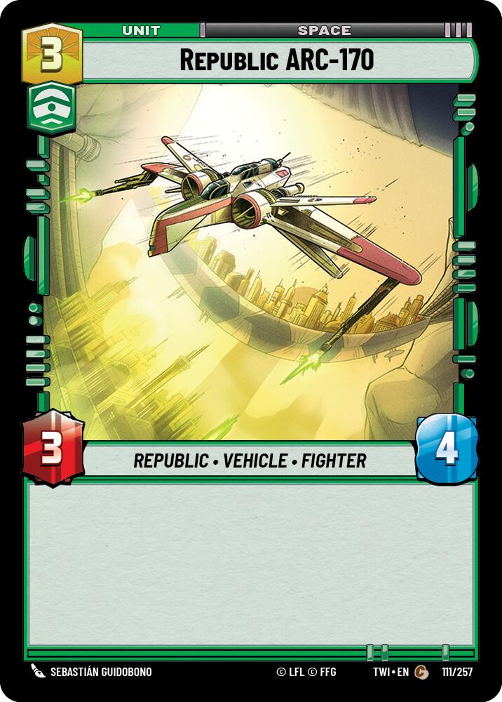 Republic ARC-170 (111/257) (111/257) [Twilight of the Republic] | Deep Dive Games St. Marys