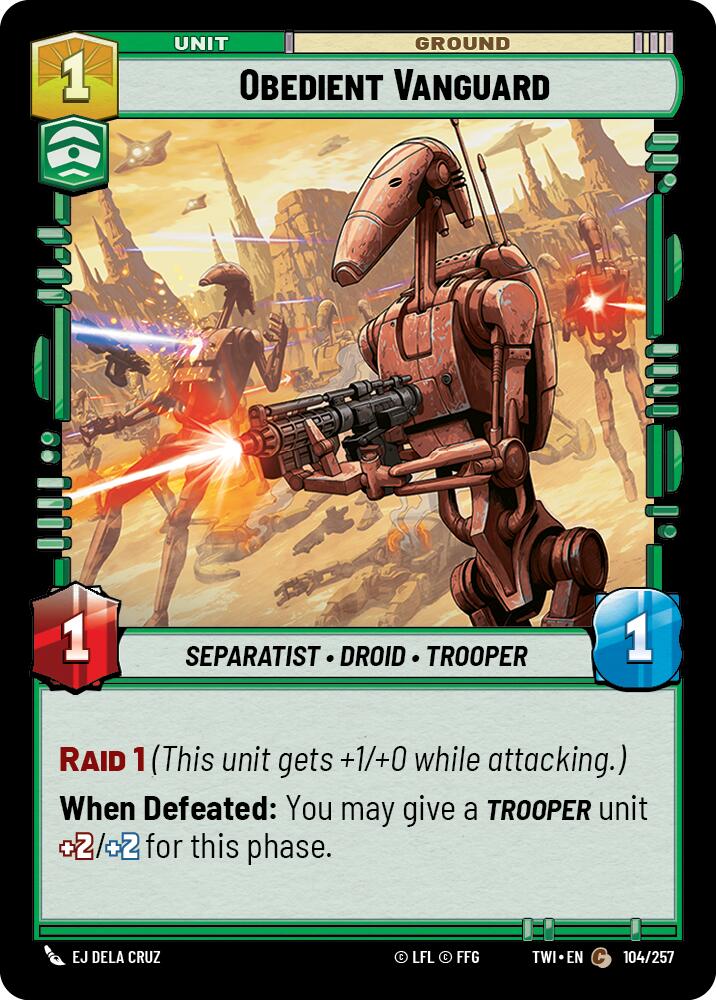 Obedient Vanguard (104/257) (104/257) [Twilight of the Republic] | Deep Dive Games St. Marys