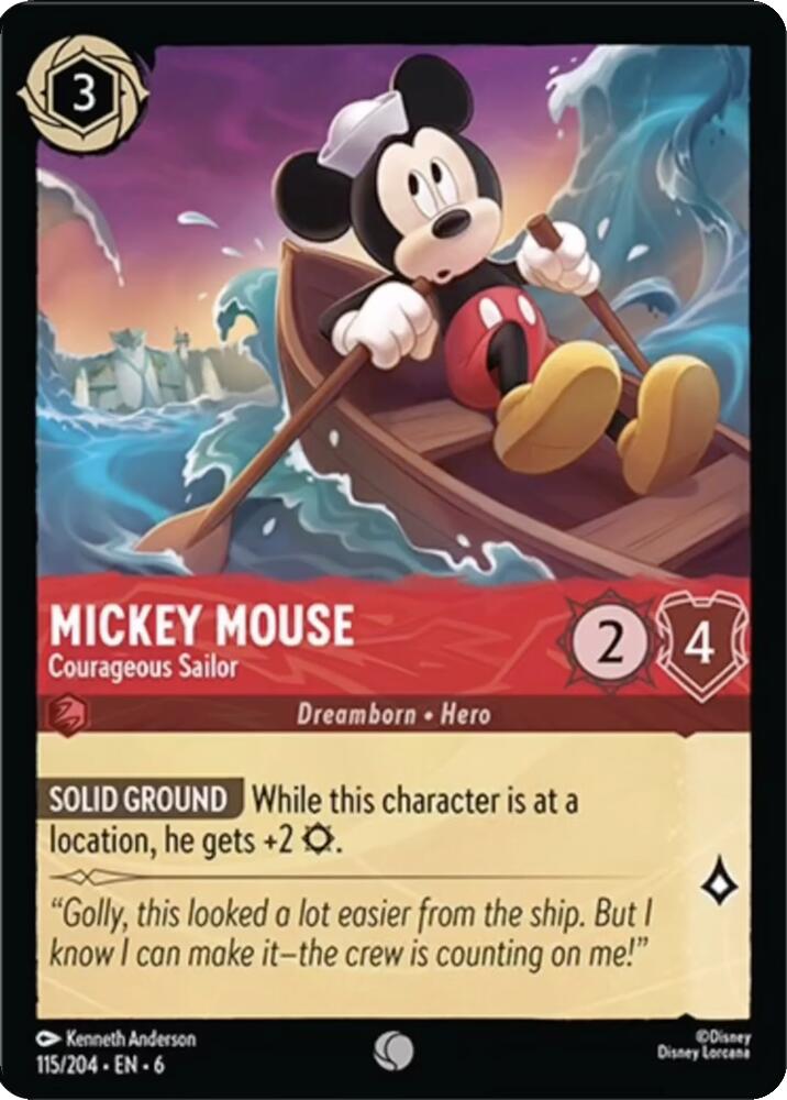 Mickey Mouse - Courageous Sailor (115/204) [Azurite Sea] | Deep Dive Games St. Marys