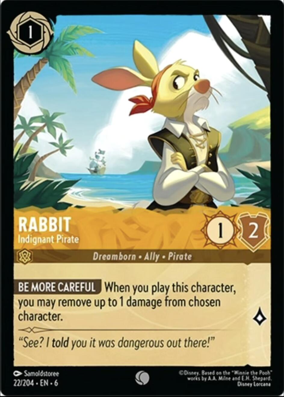 Rabbit - Indignant Pirate (22/204) [Azurite Sea] | Deep Dive Games St. Marys