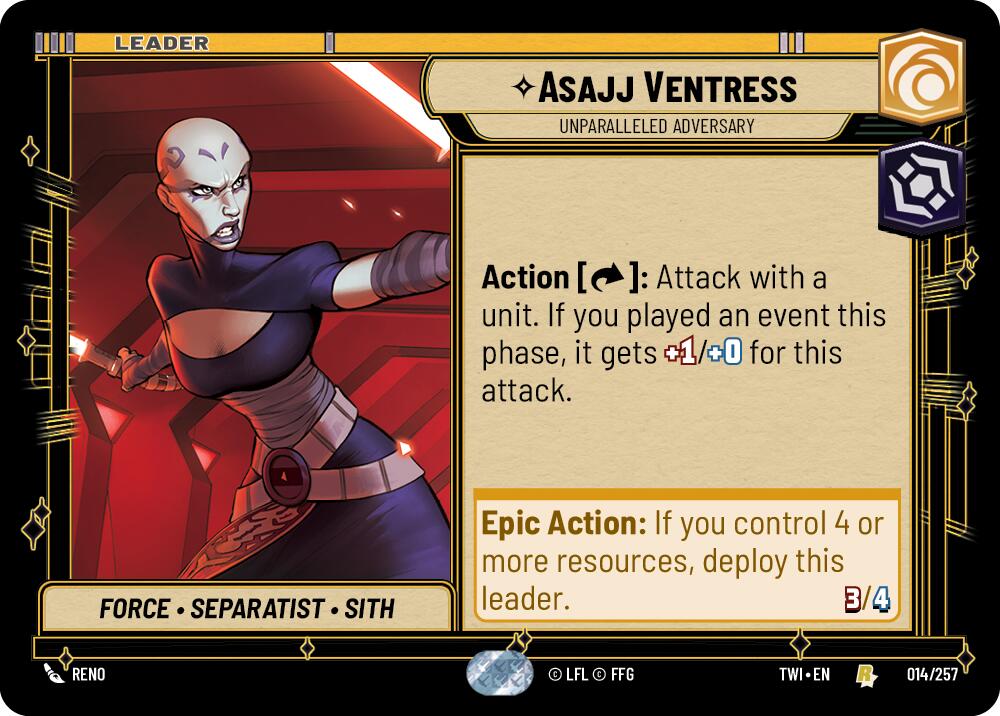 Asajj Ventress - Unparalleled Adversary (014/257) (014/257) [Twilight of the Republic] | Deep Dive Games St. Marys