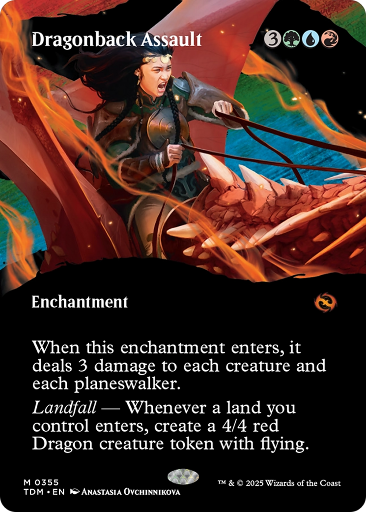Dragonback Assault (Borderless) [Tarkir: Dragonstorm] | Deep Dive Games St. Marys